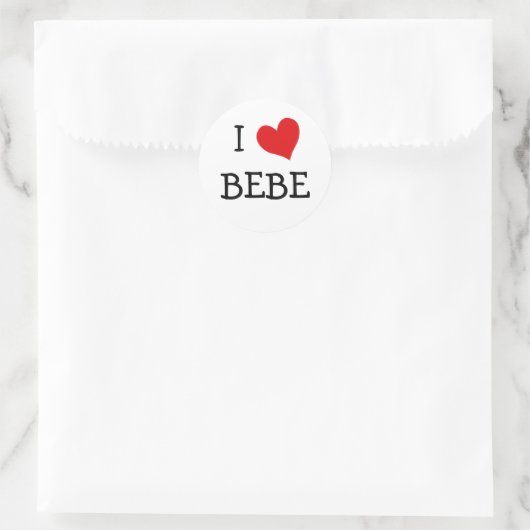 I Love Bebe Ronde Sticker (Tas)