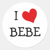 I Love Bebe Ronde Sticker (Voorkant)