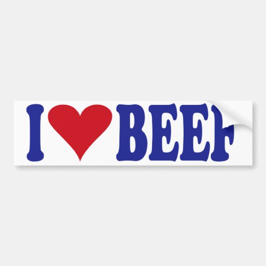 I Love Beef Bumpersticker (Voorkant)