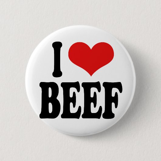 I Love Beef Ronde Button 5,7 Cm (Voorkant)