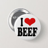 I Love Beef Ronde Button 5,7 Cm (Voorkant /achterkant)