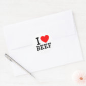 I Love Beef Ronde Sticker (Envelop)