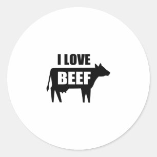 I Love Beef Ronde Sticker