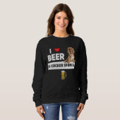 I Love Beer and Cocker Spaniels Dog Mom Dad Drinki Trui (Voorkant volledig)