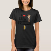 I Love Beer and Giraffes Drink Glass Safari Ani T-shirt (Voorkant)