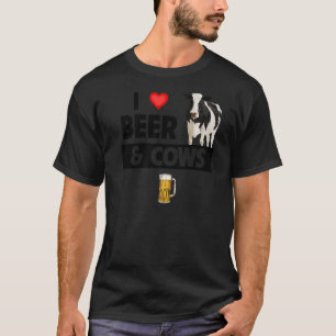 I Love Beer and Koeien Farming Christelijk Boerder T-shirt