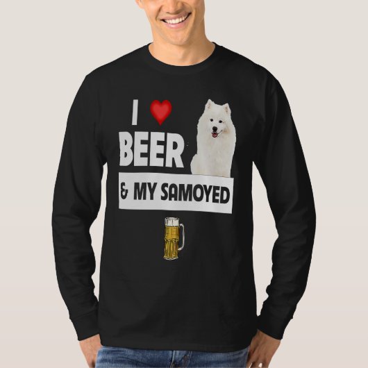 I Love Beer and My Samoyed Herding Paws Mom Dad Dr T-shirt (Voorkant)