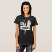 I Love Beer and My Samoyed Herding Paws Mom Dad Dr T-shirt (Voorkant volledig)
