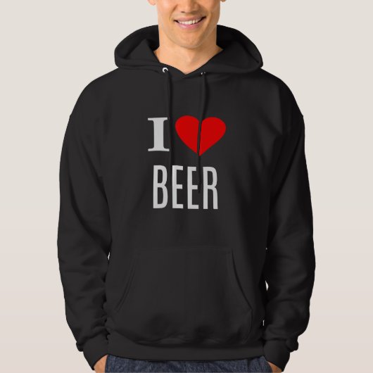 I Love Beer - Beer Hoodie (Voorkant)
