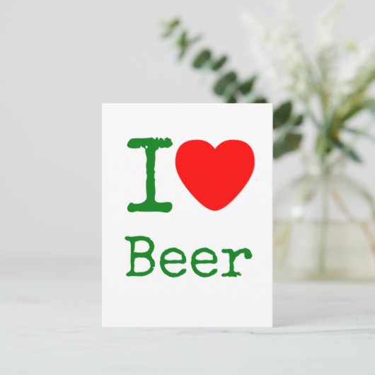 I Love Beer Briefkaart (Staand voorkant)