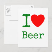 I Love Beer Briefkaart (Voorkant / Achterkant)