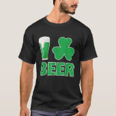 I Love Beer Funny Shamrock St Pattys Day Drink T-shirt (Voorkant)