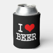 I Love Beer grappig bier koelbox sleeve Blikjeskoeler (Blikje Voorkant)