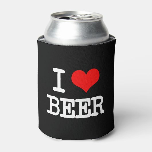 I Love Beer grappig bier koelbox sleeve Blikjeskoeler (Blikje Voorkant)