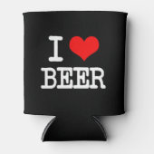 I Love Beer grappig bier koelbox sleeve Blikjeskoeler (Voorkant)