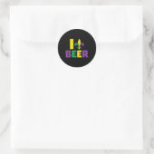 I Love Beer Jester Pet Drink Team Fun Mardi Gra Ronde Sticker (Tas)