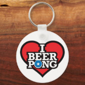 I Love Beer Pong - Red Sleutelhanger (Voorkant)