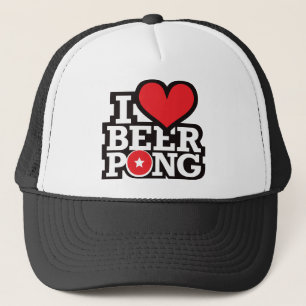 I Love Beer Pong v2 - Red Trucker Pet
