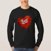 I Love Beer Red Bottle Pet Heart T-shirt (Voorkant)
