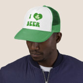 I Love Beer Retro Irish Trucker Hat Pet (In situ)