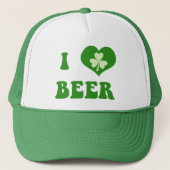 I Love Beer Retro Irish Trucker Hat Pet (Voorkant)