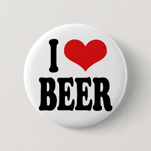 I Love Beer Ronde Button 5,7 Cm (Voorkant)