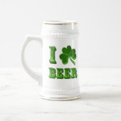 I Love Beer Shamrock St. Patrick Day stein Bierpul (Links)
