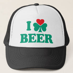 I Love Beer Shamrock Trucker Pet