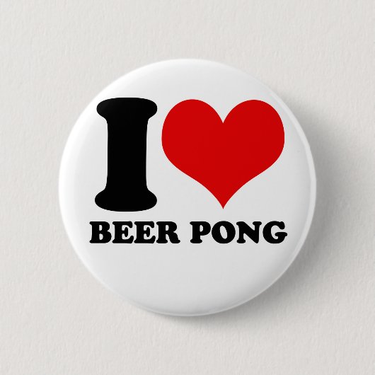 I Love beerpong Ronde Button 5,7 Cm (Voorkant)