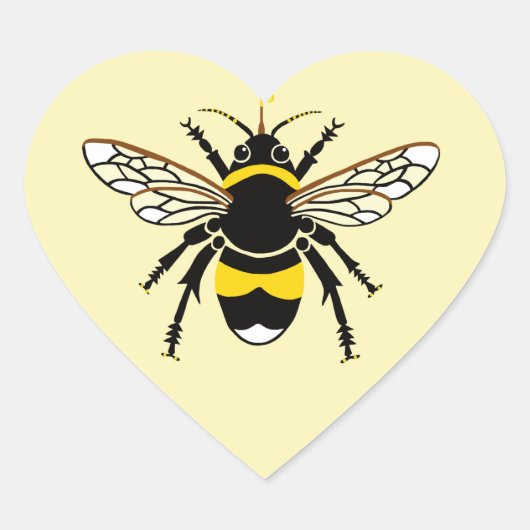 I love BEES - Natuur - Wildlife - Ecologie - Geel Hart Sticker (Voorkant)
