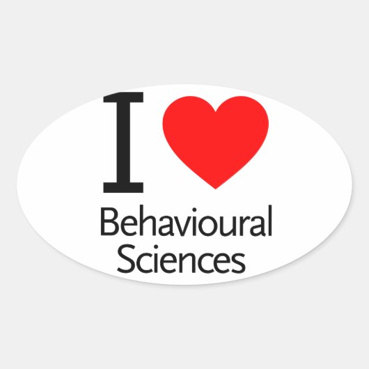 I Love Behavioral Science Ovale Sticker (Voorkant)
