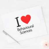 I Love Behavioral Science Ovale Sticker (Envelop)