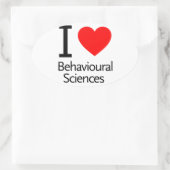 I Love Behavioral Science Ovale Sticker (Tas)