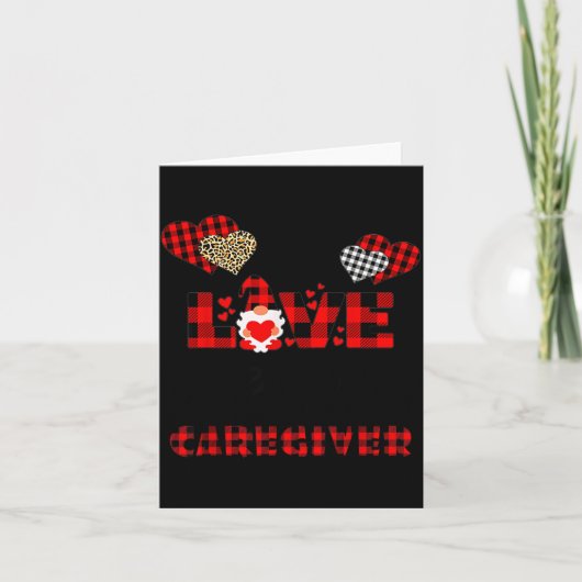 I Love Being A Caregiver Flannel Gift Valentine's  Kaart (Voorkant)
