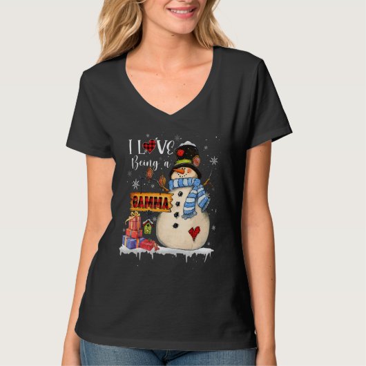 I Love Being A Gamma Snowman Xmas Santa Family Chr T-shirt (Voorkant)