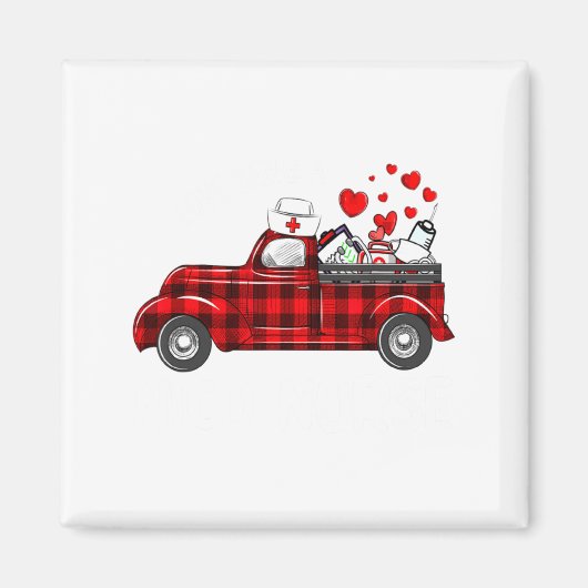 I Love Being A Nicu Nurse Valentine Buffalo Plaid  Magneet (Voorkant)