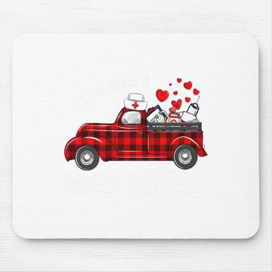 I Love Being A Nicu Nurse Valentine Buffalo Plaid  Muismat (Voorkant)