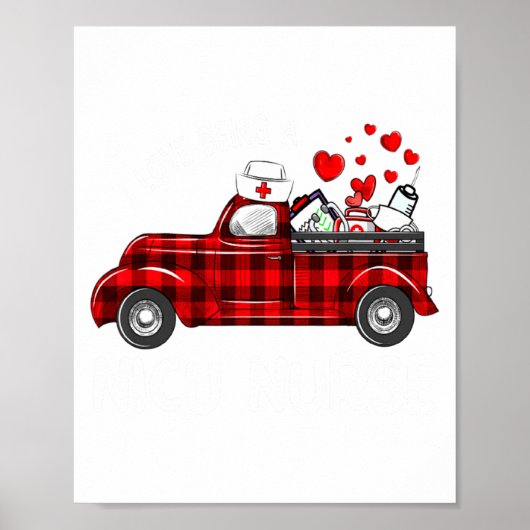 I Love Being A Nicu Nurse Valentine Buffalo Plaid  Poster (Voorkant)