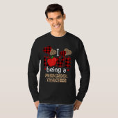 I Love Being A Preschool Teacher Red Plaid Valenti T-shirt (Voorkant volledig)