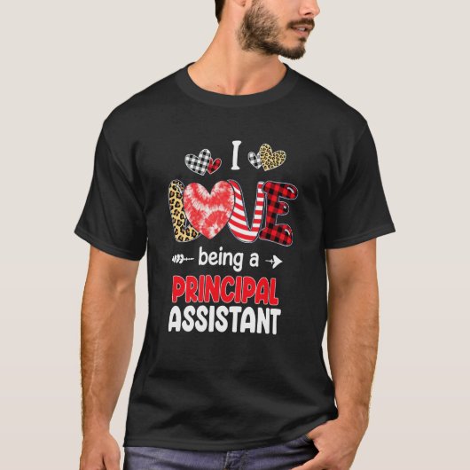 I Love Being A Principal Assistant LOVE School Val T-shirt (Voorkant)