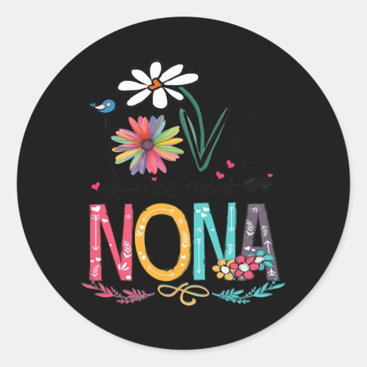 I Love Being Called Nonna Sunflower Shirt  Ronde Sticker (Voorkant)