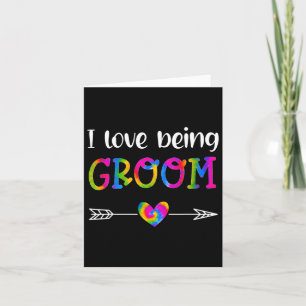 I Love Being Groom Proud Groom Tie Dye Couples Wed Kaart