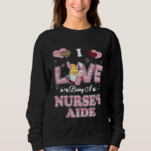 I Love Being Nurse s Aide Gnome Easter Nurse Trui (Voorkant)