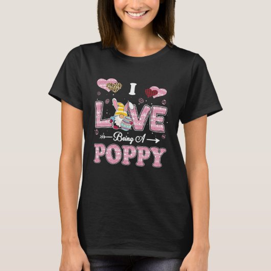 I Love Being Poppy Easter Gnome Family Matching T-shirt (Voorkant)