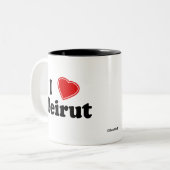 I Love Beiroet Tweekleurige Koffiemok (Voorkant links)