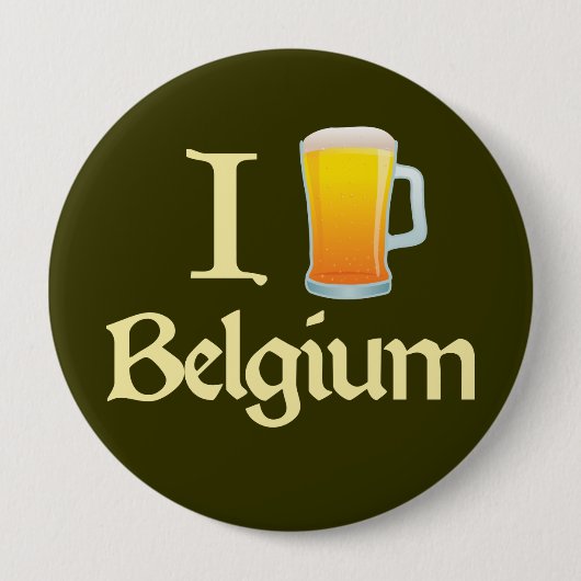 I Love Belgium Ronde Button 4,0 Cm (Voorkant)