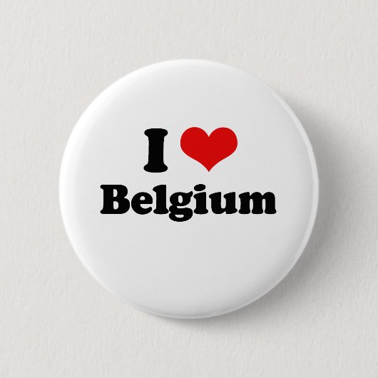 I Love Belgium Tshirt Ronde Button 5,7 Cm (Voorkant)