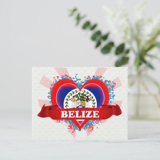 I Love Belize Briefkaart (Staand voorkant)