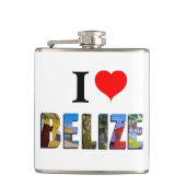 I Love Belize Heart Tropical Beach Travel Photos Heupfles (Voorkant)
