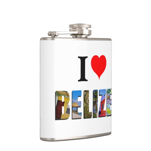 I Love Belize Heart Tropical Beach Travel Photos Heupfles (Rechts)